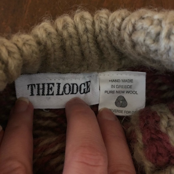 Vintage handmade virgin wool sweater in shades of pink, rose and tan. Size  S - Picture 4 of 5